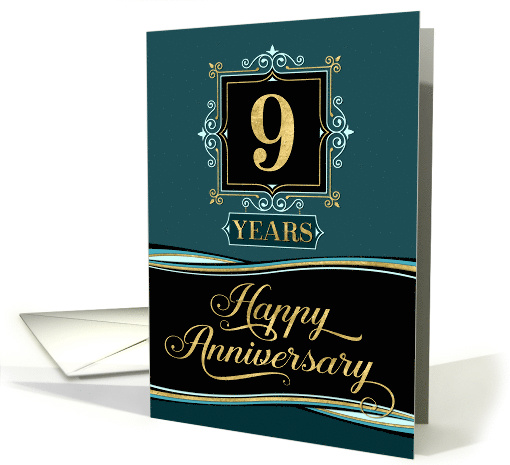 Employee Anniversary 9 Year - Happy Anniversary Decorative Formal card