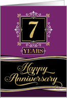 Employee Anniversary 7 Years - Decorative Formal - Plum card