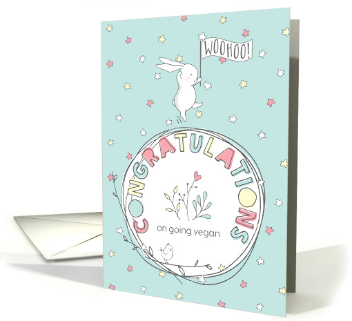 Vegan Congratulations - Cute Happy Bunny card (1523206)