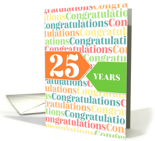 Employee Anniversary 25 Years - Colorful Congratulations Pattern card