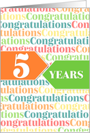 Employee Anniversary 5 Years - Colorful Congratulations Pattern card