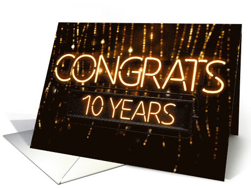 Employee Anniversary 10 Years - Neon Signs card (1530764)