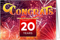 Employee Anniversary 20 Years - Celebration Firework card