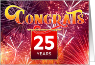 Employee Anniversary 25 Years - Celebration Firework card