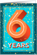 Employee Anniversary 6 Years - Bold Numbers card