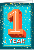 Employee Anniversary 1 Years - Bold Numbers card