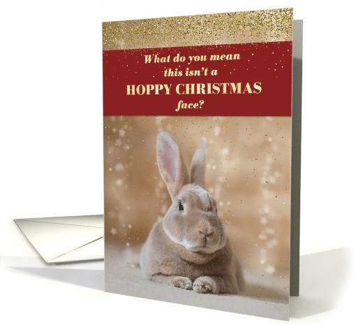 Funny Christmas Card - Bunny Hoppy Christmas Face card (1545008)