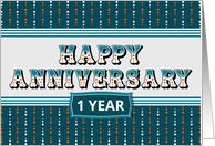 Employee Anniversary 1 Year Decorative Text card