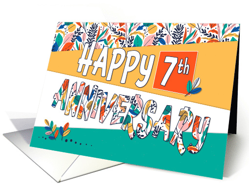 Employee 7th Anniversary Bright Colors and Pattern card (1640572)