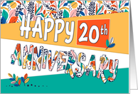 Employee 20th Anniversary Bright Colors and Pattern card