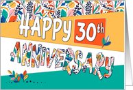 Employee 30th Anniversary Bright Colors and Pattern card