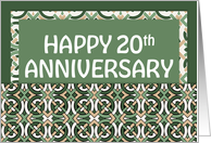 Employee 20th Anniversary Green Pattern card
