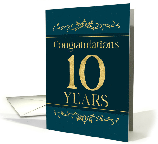 Employee 10th Anniversary Stylish Formal Elegant Jade card (1674010)