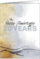 Employee 20th Anniversary Artistic Ink Abstract card