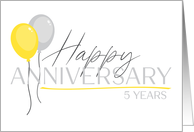 Employee 5th Anniversary Font Duo and Balloons card