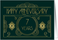 Employee 7th Anniversary Art Deco card