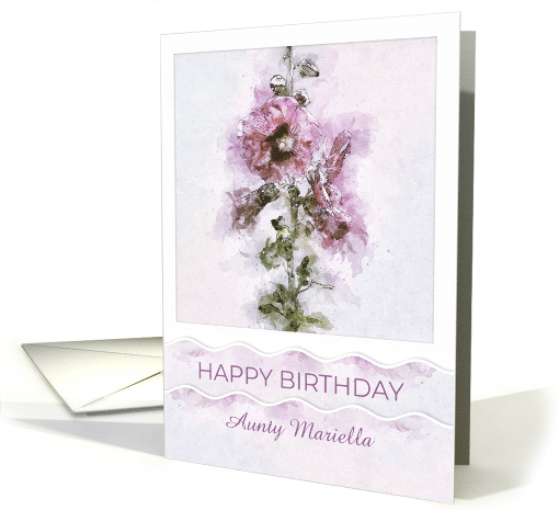Happy Birthday Aunt Custom Relation Name Pink Flowers card (1681202)