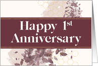 Employee 1st Anniversary Contemporary Abstract card
