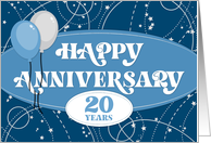 Employee 20th Anniversary Balloons and Pattern card