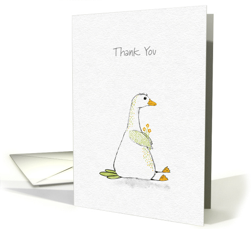Goose and Flowers Thank You card (1710708)