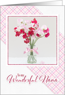 Nana Birthday Card Vase of Sweetpeas card