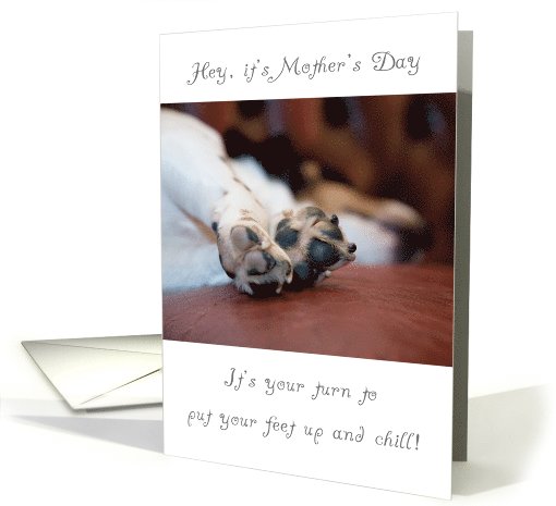 Mother's Day Card - Sleeping Dog with Focus on Paws card (804765)