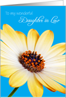 Daughter in Law Birthday Card - Sunny Flower against a Blue Background card