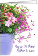 Mother in Law Birthday Card - Mixed Flowers in a Flower Pot card