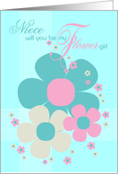 Niece Flower Girl Invite Card - Pretty Illustrated Flowers card