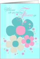 Ulani Flower Girl Invite Card - Pretty Illustrated Flowers card