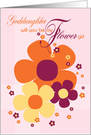 Goddaughter Flower Girl Invite Card - Sunshine Colours Illustrated Flowers card