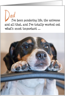 Dad Birthday Card - Humorous Dog Pondering Life card