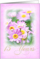 15th Wedding Anniversary Card - Dreamy Florals in Pink card