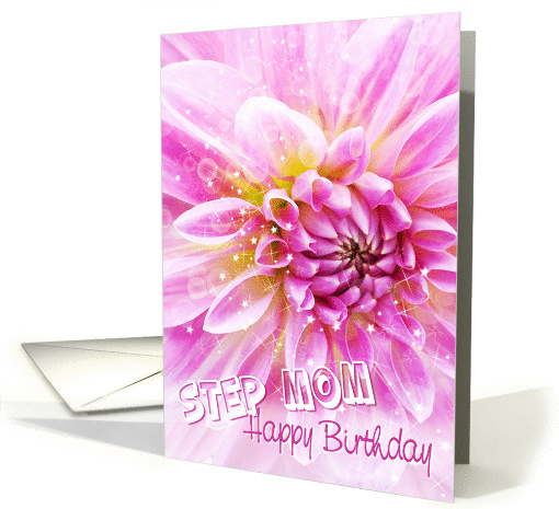 Step Mom Birthday Card - Exciting Party Time Floral card (853967)