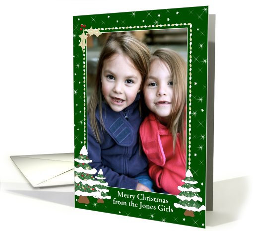 Christmas Photo Card Border - Snowy Decorated Christmas... (863802)