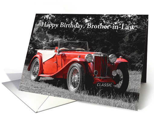 Customizable Birthday Card - Red Classic Car card (893261)