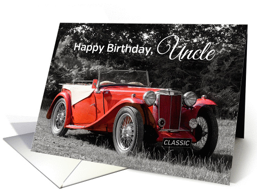 Uncle Birthday Card - Red Classic Car card (899136)