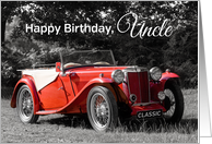 Uncle Birthday Card - Red Classic Car card