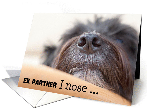 Ex Partner Humorous Birthday Card - The Dog Nose card (945036)