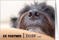 Ex Partner Humorous Birthday Card - The Dog Nose card