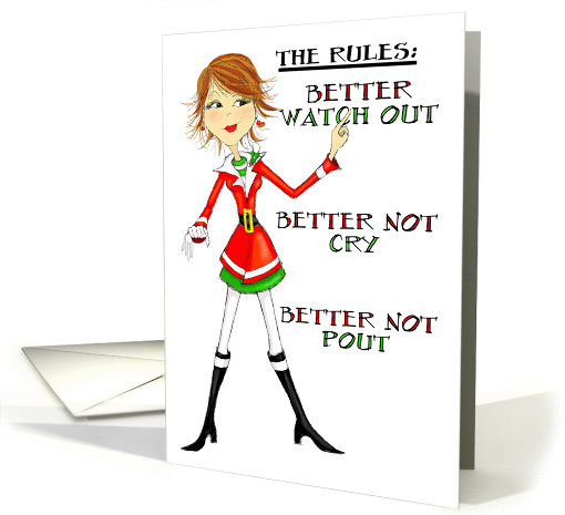 Christmas Girl Follow the Rules, Better Not Pout! card (1319584)