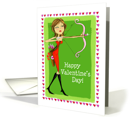 Valentine Archer Modern Cupid Girl card (1354702)