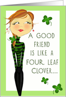 Good Friend Lucky Clovers card