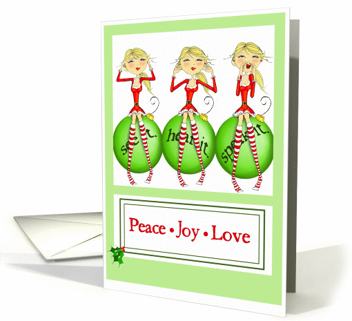 Three Christmas Holiday wise Girls card (865891)