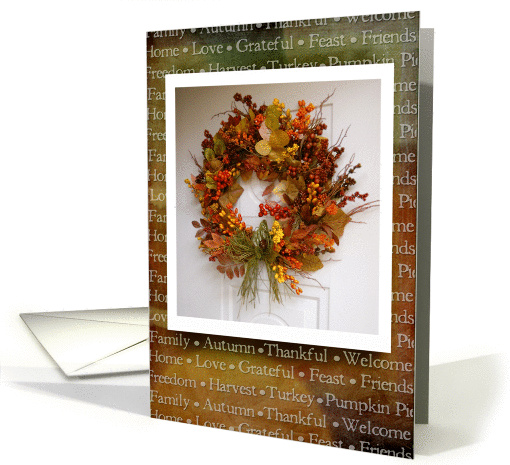 Thanksgiving Wreath with Autumn Words card (866167)