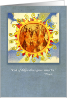 Difficulty Coping Sun Card