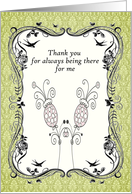 Thank You Blank Card. Vintage Sage Flower card