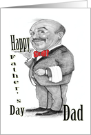Happy Father’s Day Dad, with Cartoon Waiter, Card