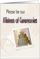 Mistress of Ceremonies, Wedding Invitation Card