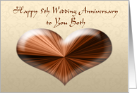 Happy 5th Wedding Anniversary to you Both, Card